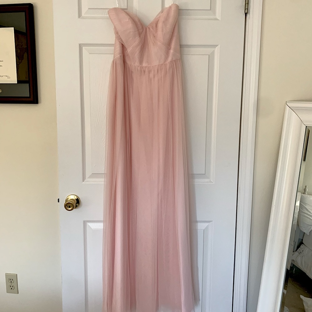 Blush pink tulle prom dress